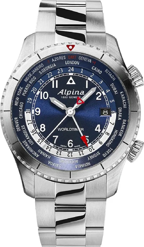 men's digital watches with BGW9 SuperLuminova style design -Alpina Alpina Starter Pilot Quartz Worldtimer men's digital watches with BGW9 SuperLuminova style design -Alpina Alpina Starter Pilot Quartz Worldtimer