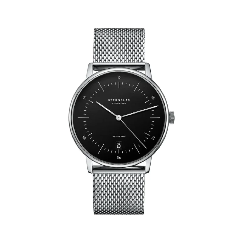 men's digital watches with water-resistant style design -Naos Automatik Black Dial Bracelet