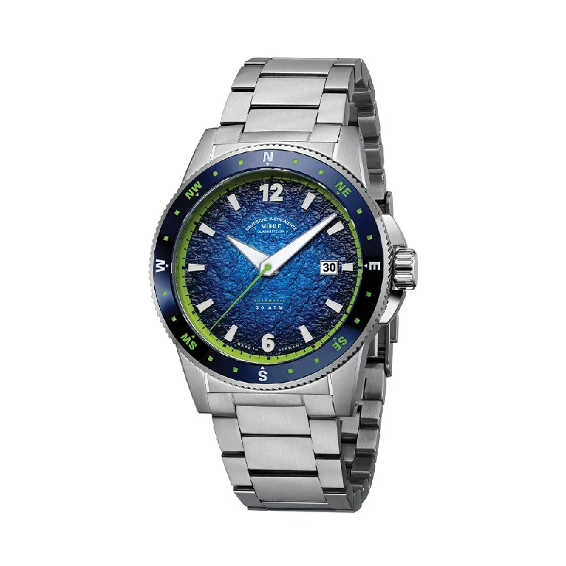 men's digital watches with tritium style design -Sportivo Compass Date 42.5mm - Blue on Bracelet men's digital watches with tritium style design -Sportivo Compass Date 42.5mm - Blue on Bracelet