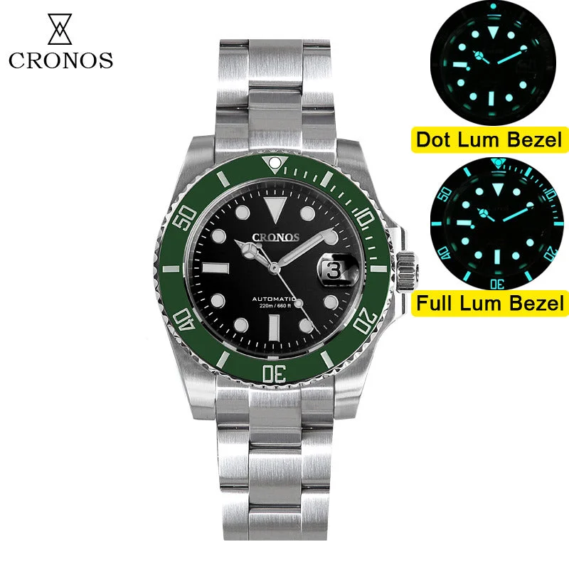 black dial/green bezel