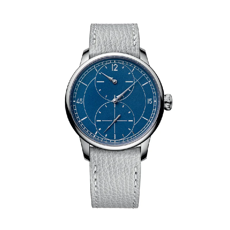 men's dive watches for casual wear -Le Régulateur Gravé Bleu 39mm - Blue on Leather Strap men's dive watches for casual wear -Le Régulateur Gravé Bleu 39mm - Blue on Leather Strap