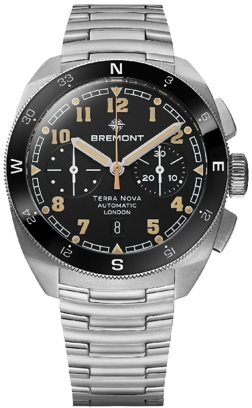 men's chronograph watches with tourbillon display function -Bremont Terra Nova 42.5 Steel Chronograph Bracelet men's chronograph watches with tourbillon display function -Bremont Terra Nova 42.5 Steel Chronograph Bracelet