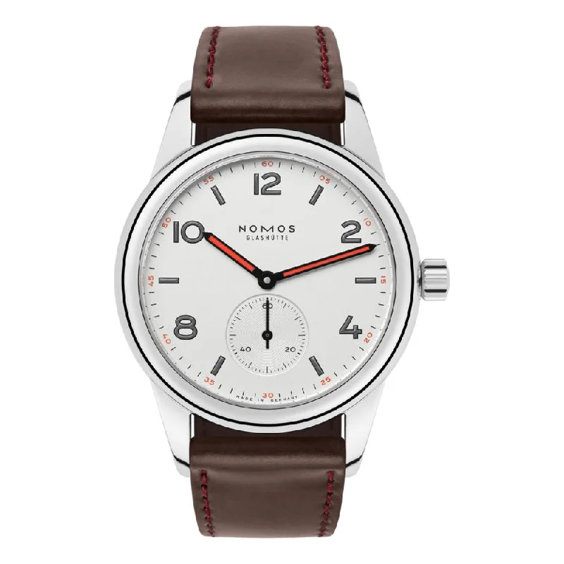 sapphire-crystal dress watches-Club White Dial 36mm Sapphire Crystal Glass Back