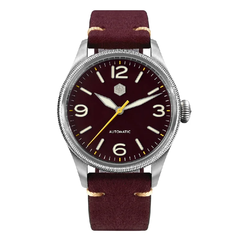 men's pilot watches with mineral glass -San Martin Carved Coin Bezel Retro Pilot Watch SN033 men's pilot watches with mineral glass -San Martin Carved Coin Bezel Retro Pilot Watch SN033