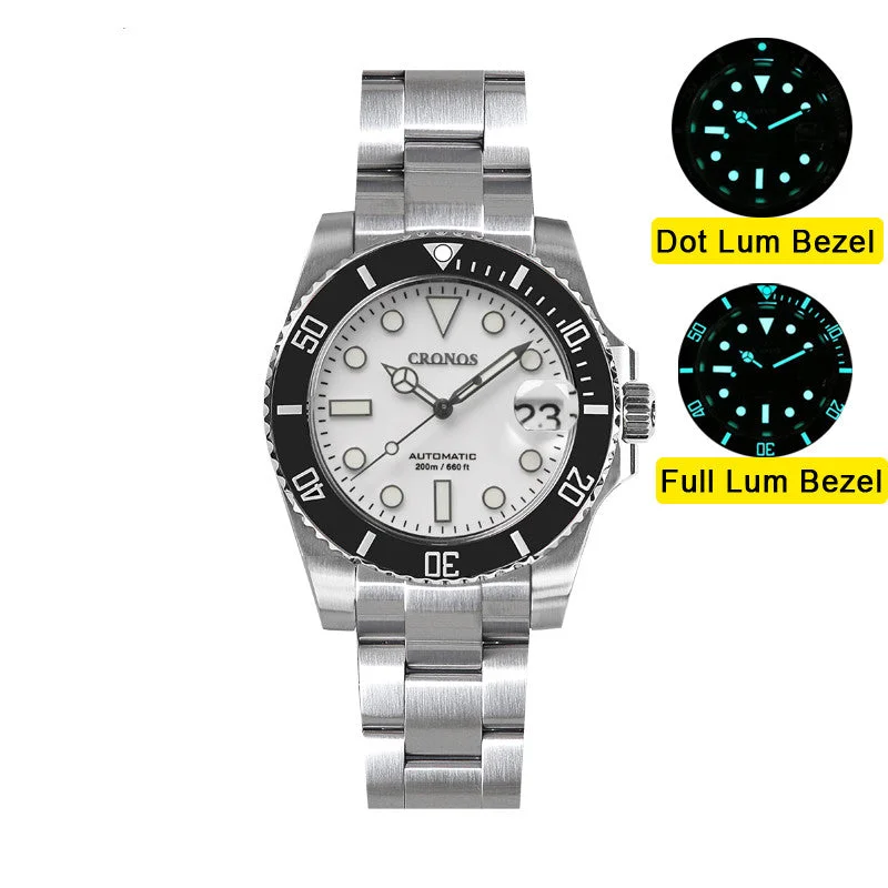 white dial/black bezel