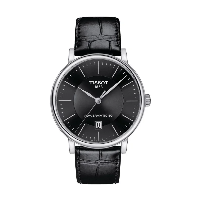 men's digital watches with rubber style straps -Carson Premium Powermatic 80 Black Dial