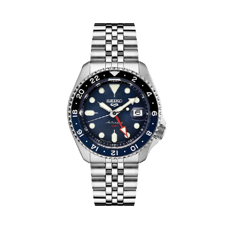 men's dive watches with water-resistant style -SSK003 5 Sports SKX GMT 42.5mm - Blue on Bracelet