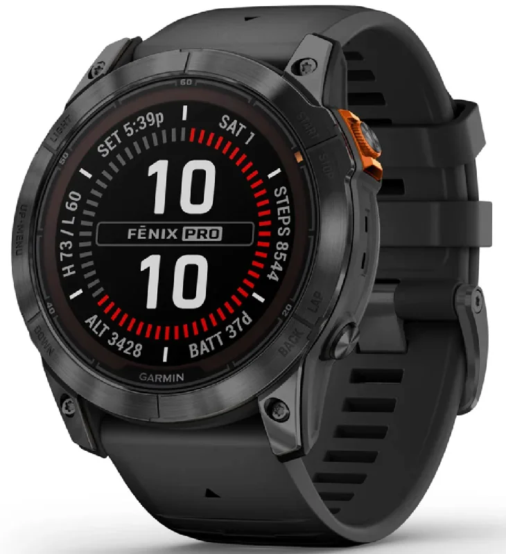 Mens Smart Watches Best Brands-Garmin Fenix 7X Pro Solar Slate Grey