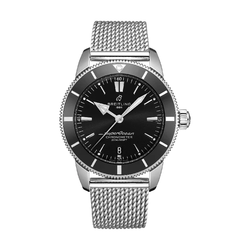 men's pilot watches with water-resistant style design -Superocean Heritage B20 Automatic 44mm Stainless Steel - Black