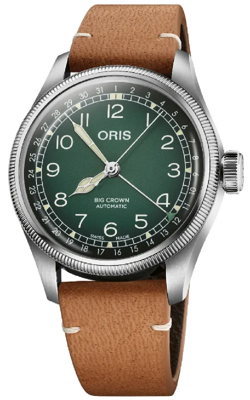 men's mechanical watches with glow-in-the-dark display -Oris Big Crown Pointer Date Cervo Volante Green