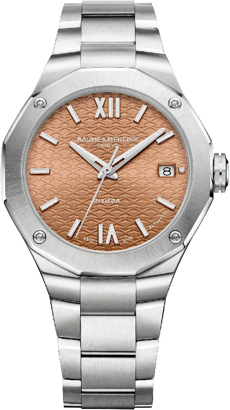 women's mechanical watches with chime design -Baume et Mercier Riviera Terracotta