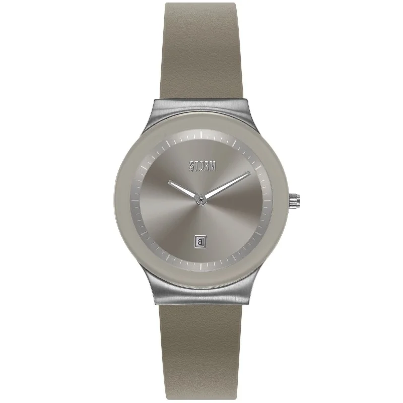 women's Storm domed watches -Storm Watch Mini Sotec Taupe Leather