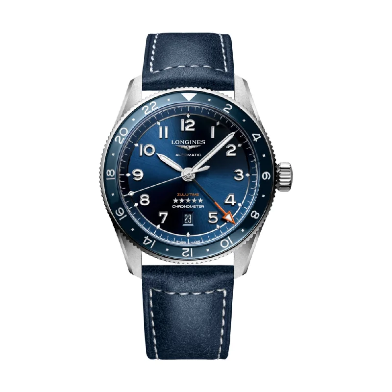 men's digital watches with hand-wound style design -Spirit Zulu Time 42mm Blue Dial on Strap