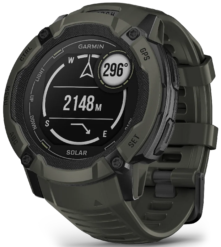 Smart Watches for Mens Scratch Resistant-Garmin Instinct 2X Solar Moss