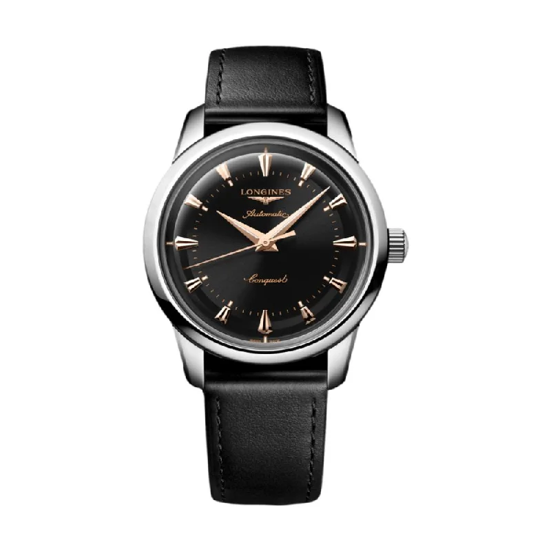 men's GMT watches with special edition design -Conquest Heritage Black 40mm