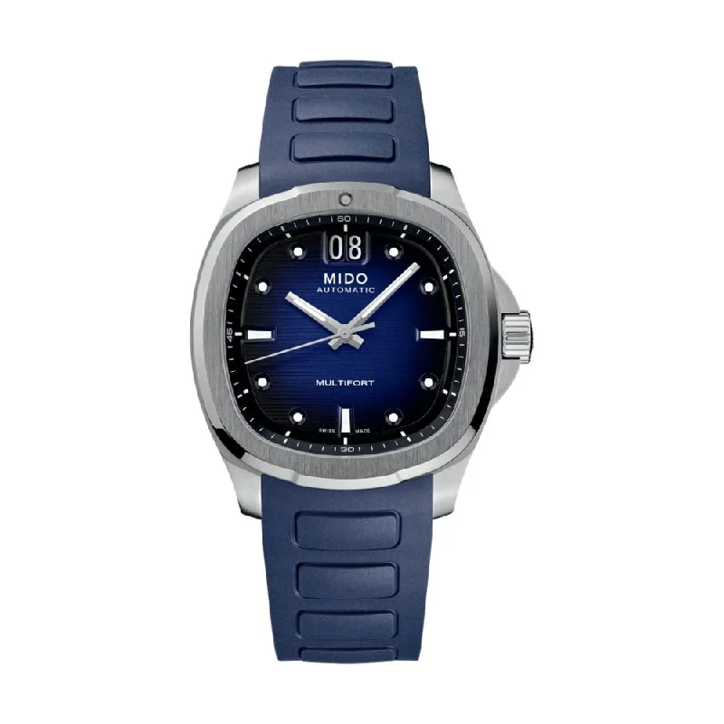 men's GMT watches with moon phase design -Multifort TV Big Date Blue on Strap