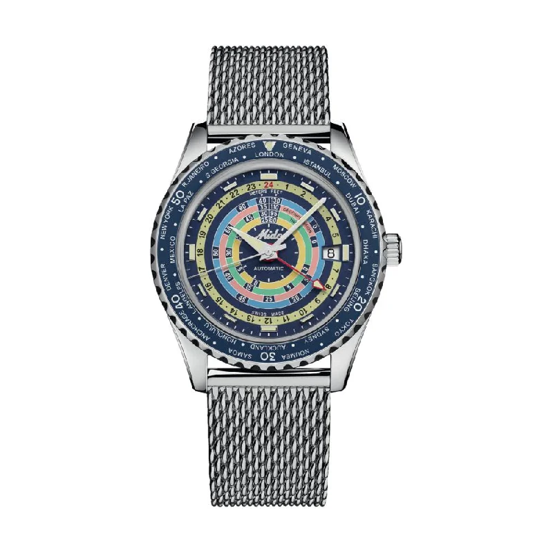 men's digital watches for athletes -Ocean Star Decompression Worldtimer Blue