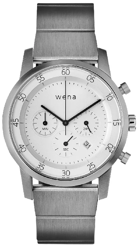 Mens Smart Watches Dust Proof-Wena Watch Wrist Pro With White Quartz Chronograph Face Mens Smart Watches Dust Proof-Wena Watch Wrist Pro With White Quartz Chronograph Face