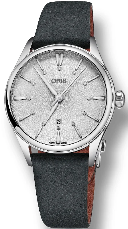 women's mechanical watches with cyclops design -Oris Watch Artelier Date Diamond