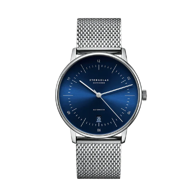 men's chronograph watches for professionals -Naos Automatic Blue Dial Bracelet