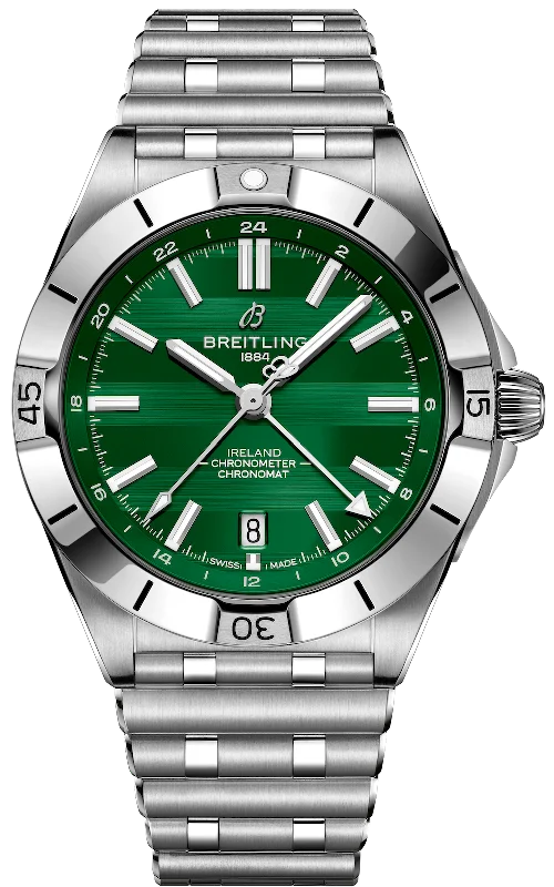 men's mechanical watches with phosphorescent design -Breitling Chronomat Six Nations GMT 40 Ireland men's mechanical watches with phosphorescent design -Breitling Chronomat Six Nations GMT 40 Ireland