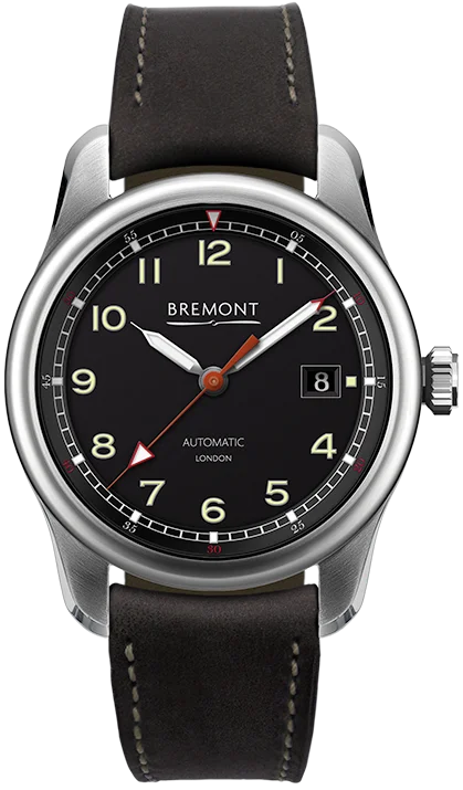 men's mechanical watches with leather straps -Bremont Airco Mach 1 Black D