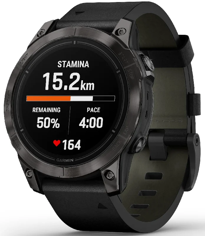 Mens Smart Watches Long Battery Life-Garmin Epix Pro Gen 2 47mm Sapphire Carbon Grey DLC Titanium D