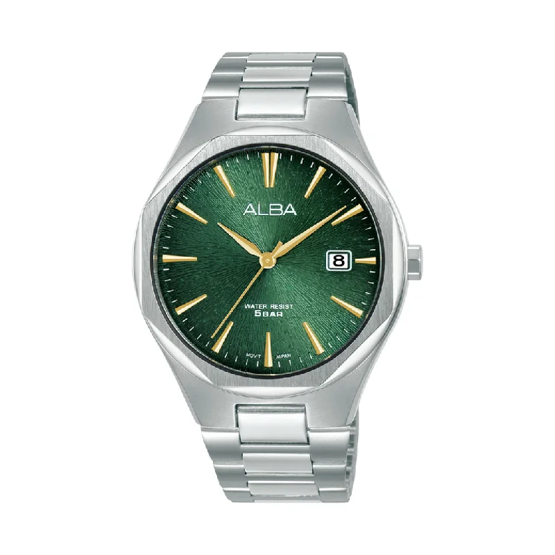 men's digital watches for fishing -ALBA AS9U55X QUARTZ STAINLESS STEEL MEN WATCH
