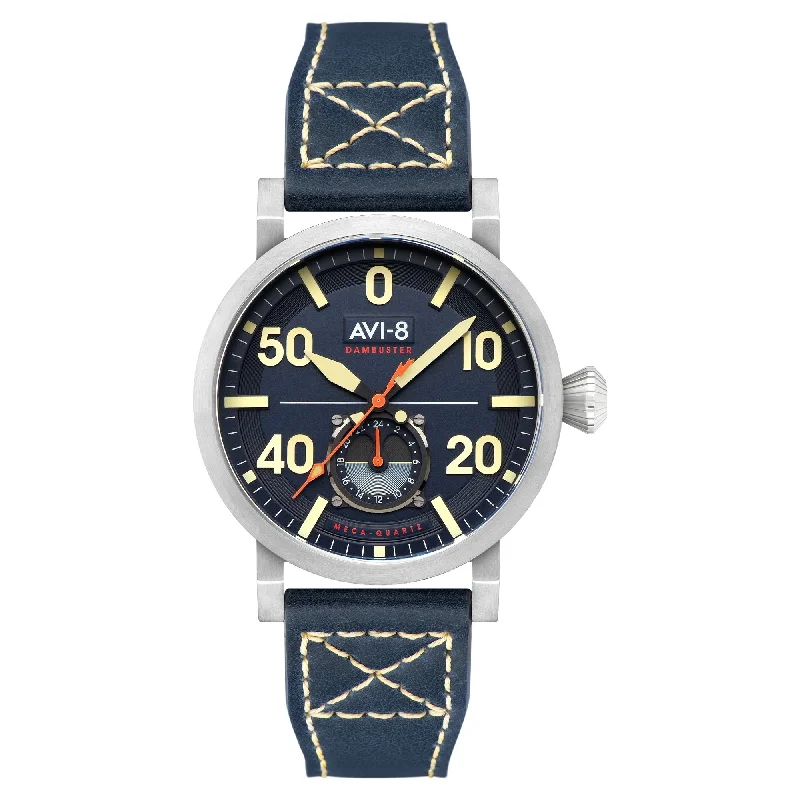 men's pilot watches with anniversary edition style design -AVI-8 Dambuster Chadwick Meca-Quartz Cobalt Blue men's pilot watches with anniversary edition style design -AVI-8 Dambuster Chadwick Meca-Quartz Cobalt Blue