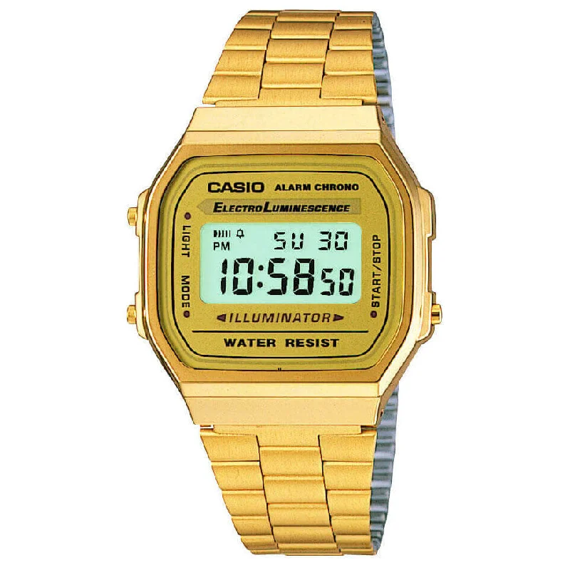 Unisex Modern Design Watches-Casio Vintage Unisex Gold Watch A168WG-9EF