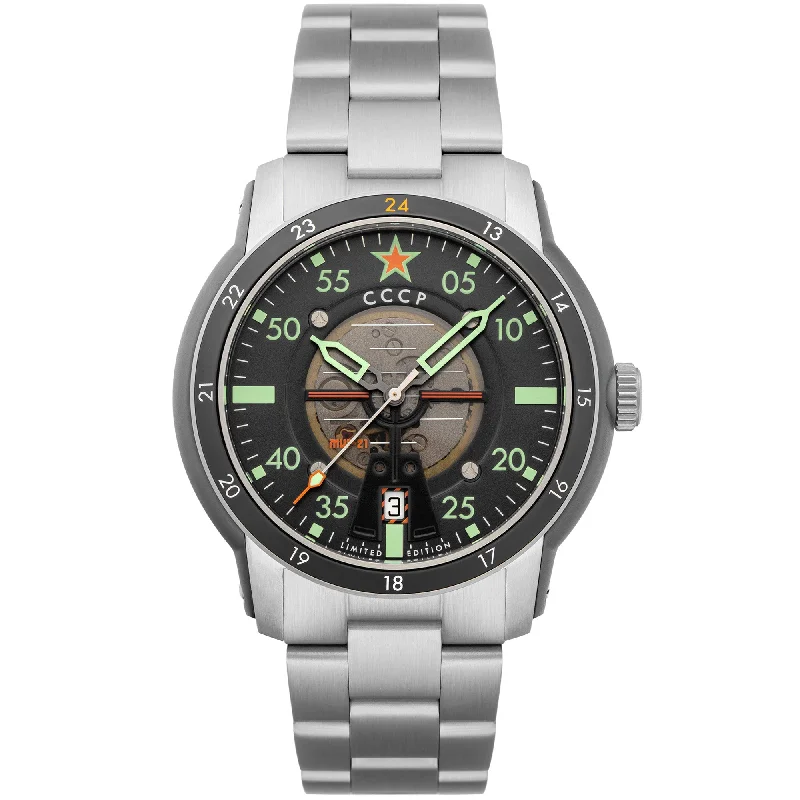 men's pilot watches with manual design -CCCP MiG-21 Automatic Gray Green