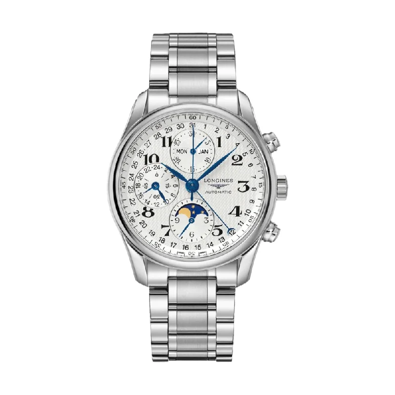 men's dive watches with manual style -Master Collection Chronograph 40mm - Silver on Bracelet