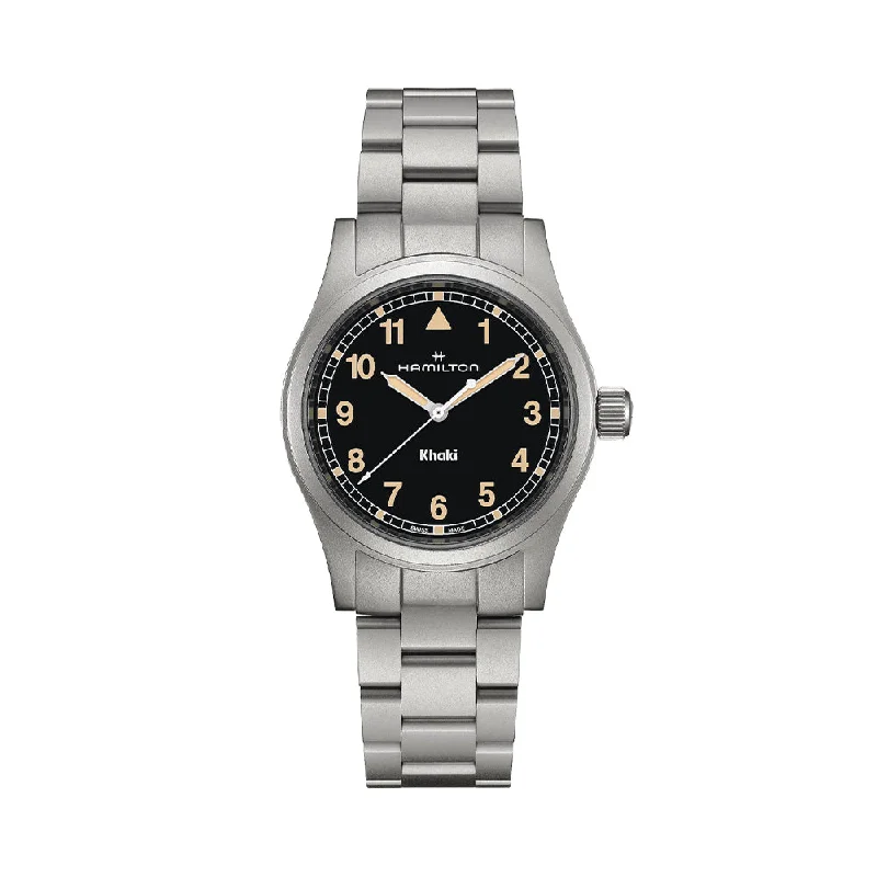men's dive watches for water sports -Khaki Field Quartz 38mm - Black on Bracelet