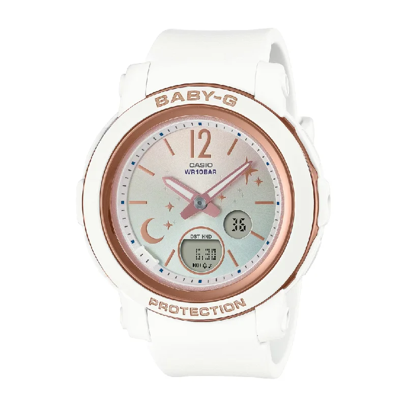 best women's Casio watches -CASIO BABY-G BGA-290DS-7ADR WHITE WOMEN WATCH