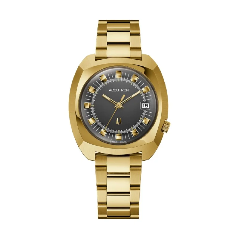 men's digital watches with curved style design -Legacy Automatic Gold-Tone Stainless Steel Limited Edition Grey Dial