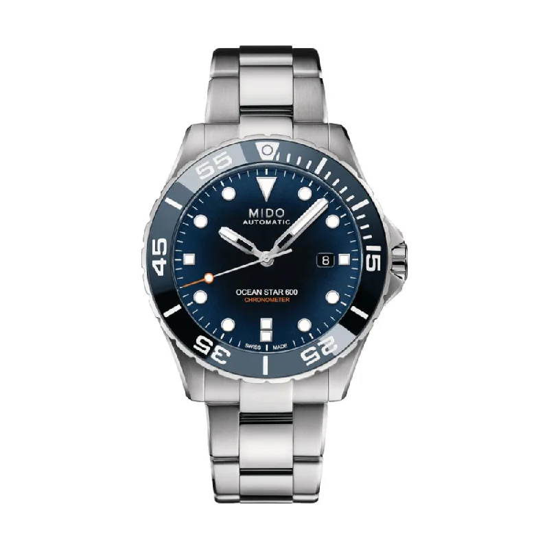 men's digital watches with dual time function -Ocean Star 600 Chronometer Blue
