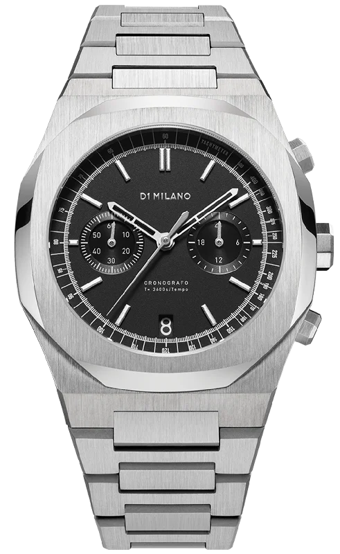 men's mechanical watches with world time design -D1 Milano Cronografo