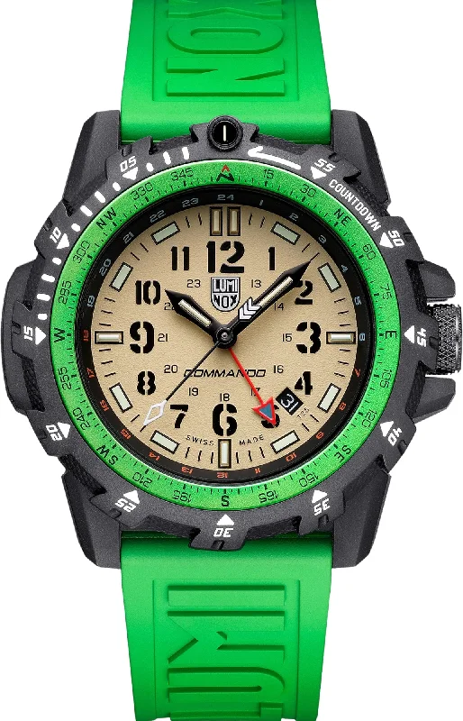 men's mechanical watches for boating -Luminox Land Commando Raider 3320 Series Green