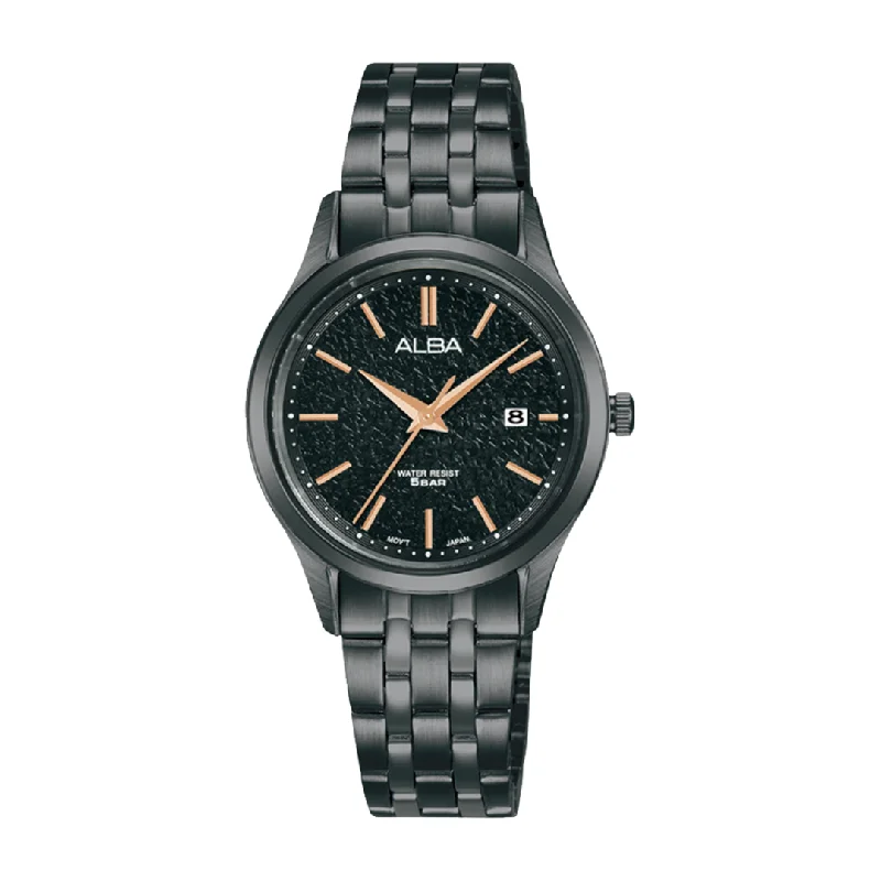 women's mechanical watches with self-winding display -ALBA AH7BR3X QUARTZ 3 HANDS DATE WOMEN WATCH