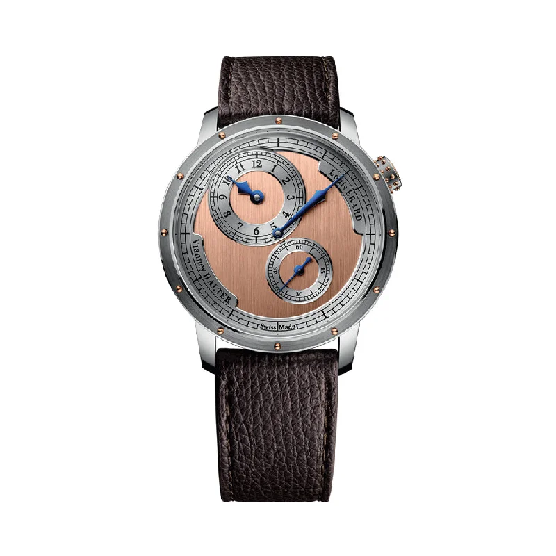 men's digital watches with luminescent style design -Le Régulateur Louis Erard x Vianney Halter II 43mm - Red Gilt on Leather Strap men's digital watches with luminescent style design -Le Régulateur Louis Erard x Vianney Halter II 43mm - Red Gilt on Leather Strap