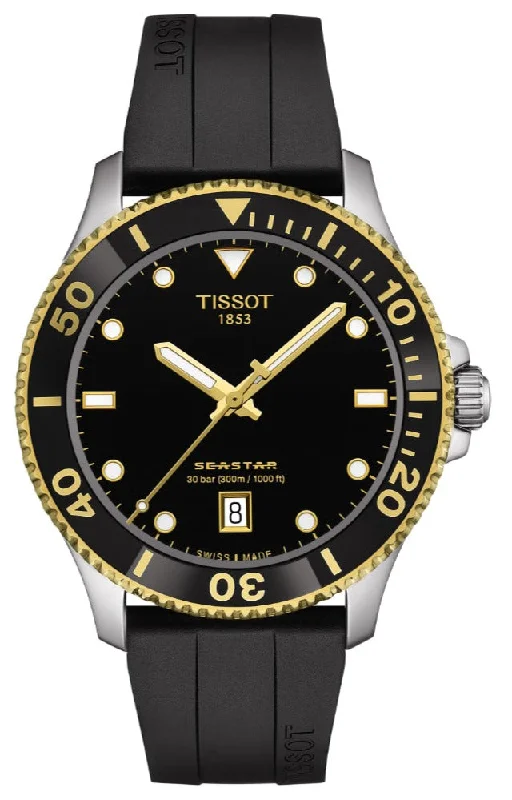 men's mechanical watches with BGW9 SuperLuminova design -Tissot Seastar 1003