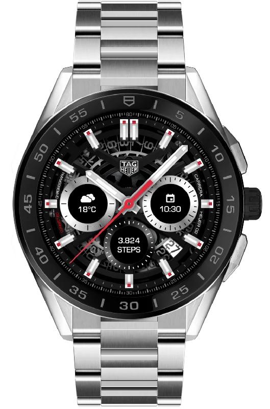 Smart Watches for Mens Style-TAG Heuer Watch Connected 45 Steel Bracelet