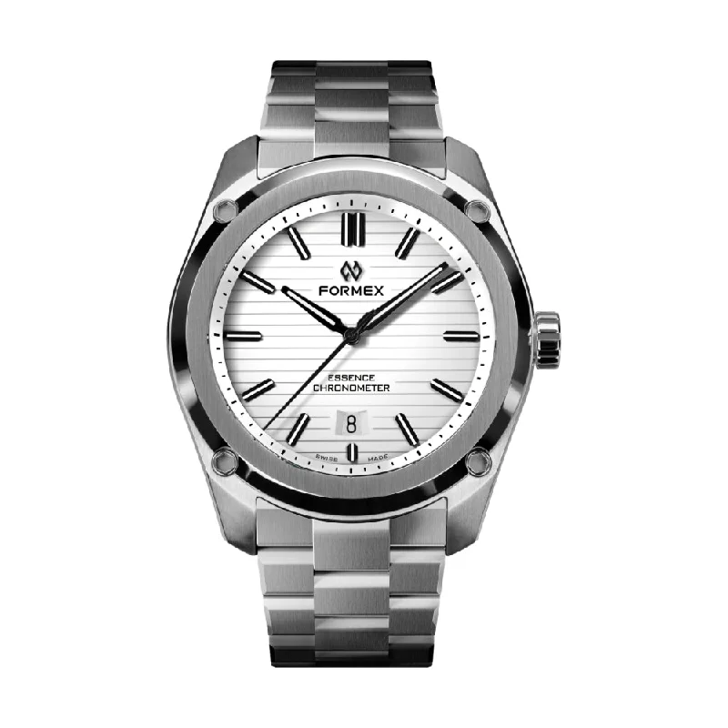 men's titanium field watches -Essence Automatic Chronometer White 43mm