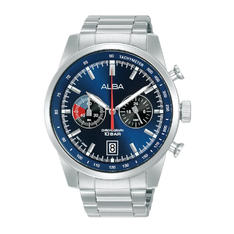 men's chronograph watches with day-night style design -ALBA A4B005X SIGNA CHRONOGRAPH MEN WATCH