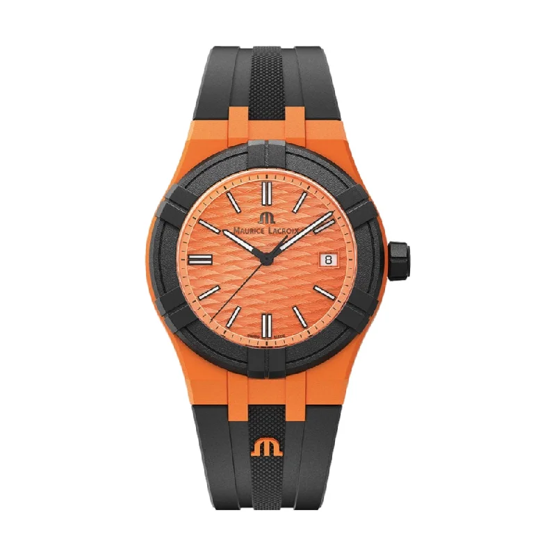 men's pilot watches with magnetic-resistant design -AIKON Tide Orange