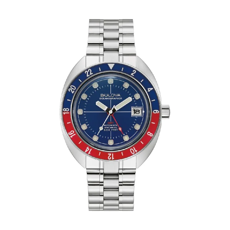 men's field watches with silicone style straps -Oceanographer GMT Blue Dial