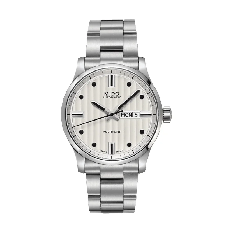 men's field watches with anti-reflective coating -Multifort GENT Silver