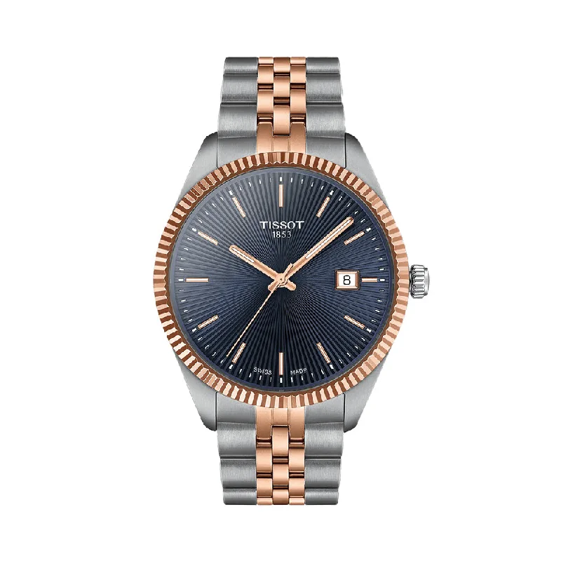 men's GMT watches with leather straps -Ballade Quartz 40mm - Blue Dial on Two-Tone Bracelet men's GMT watches with leather straps -Ballade Quartz 40mm - Blue Dial on Two-Tone Bracelet