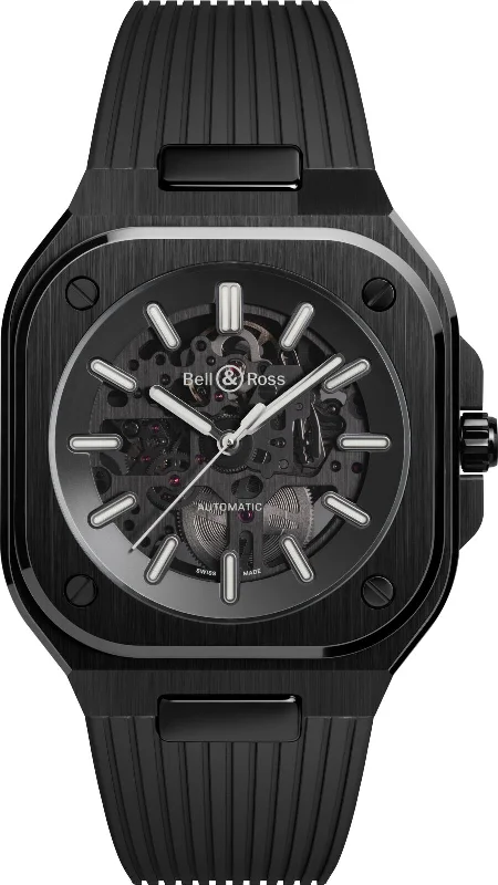 men's mechanical watches with tritium display function -Bell & Ross BR 05 Skeleton Black Ceramic Rubber men's mechanical watches with tritium display function -Bell & Ross BR 05 Skeleton Black Ceramic Rubber