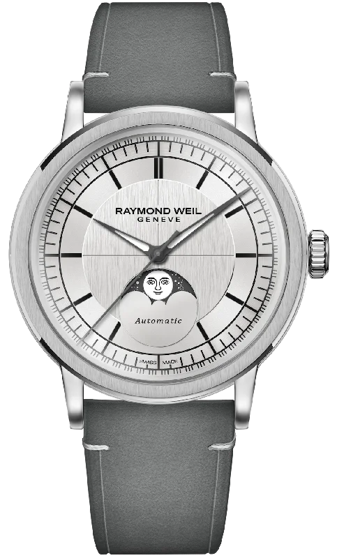 men's mechanical watches for sailing -Raymond Weil Millesime Moon Phase 39.5mm